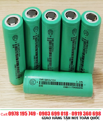 EVE INR18650/33V, Pin sạc 3.7v Li-ion INR18650/33V (3200mAh, Dòng Xả Discharge 10A) chính hãng